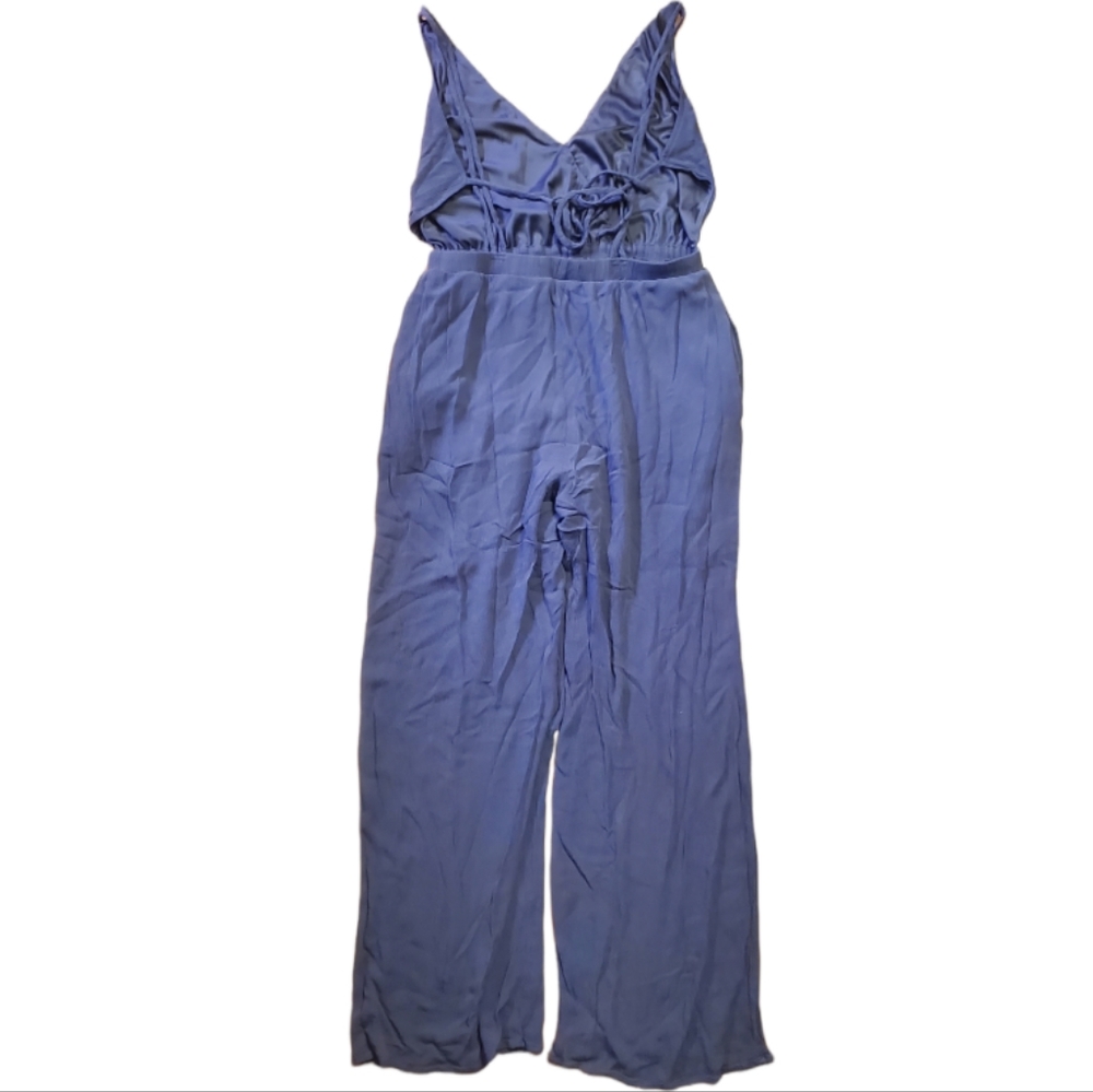 Rokoko Jumpsuit Grey with tie back & spaghetti straps Size Large - Picture 2 of 10